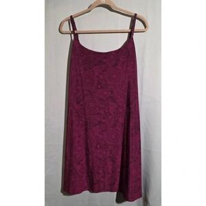 George Womens XL Wine Pink Paisley Sleep Dress Nightgown Adjustable Straps